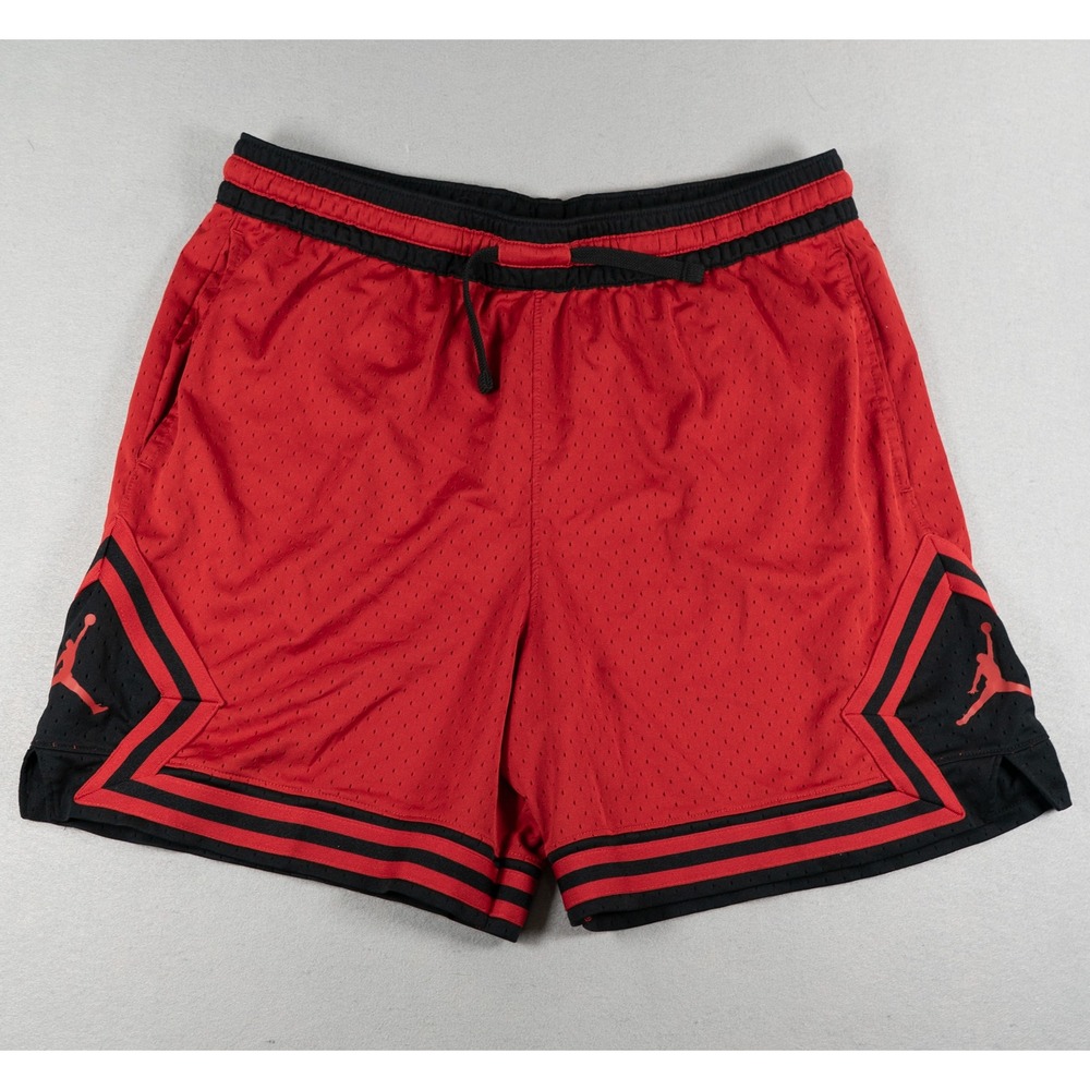 Jordan Brand Mesh Basketball Shorts Red Black DH9075-687 Size 2XL XXL